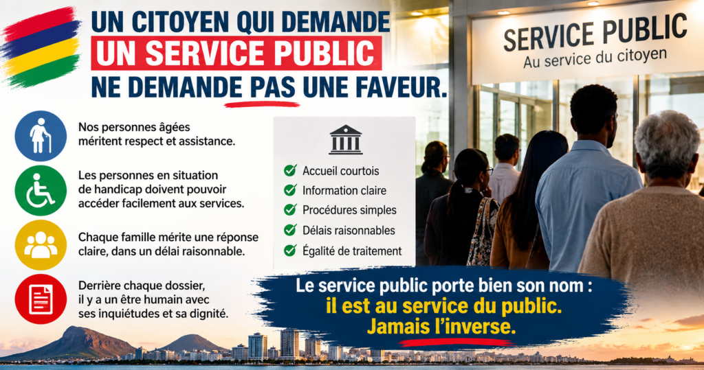 Infographie sur le respect des citoyens et l'accès équitable aux services publics à Maurice